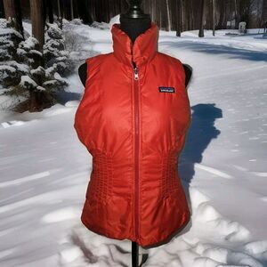 Patagonia Nano Air Puff Goose Down Reversible Women’s Vest Sz M Red